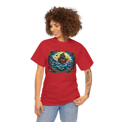 Pirate X Dolphin Nautical Unisex Heavy Cotton Tee