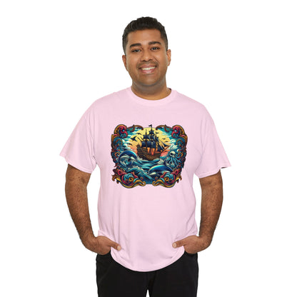 Pirate X Dolphin Nautical Unisex Heavy Cotton Tee