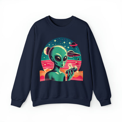 Retro Vibes Alien Unisex Heavy Blend™ Crewneck Sweatshirt Gildan