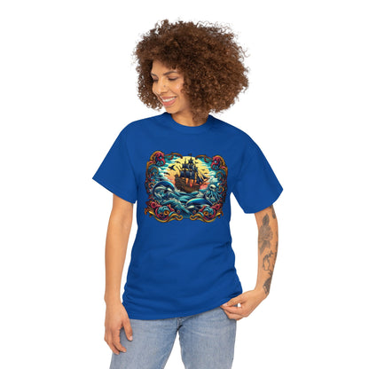 Pirate X Dolphin Nautical Unisex Heavy Cotton Tee