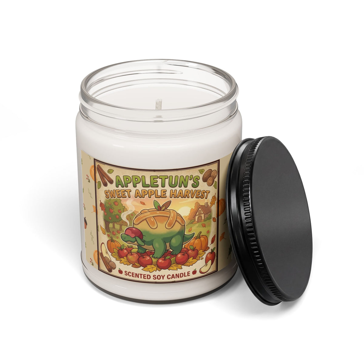 Appletun Sweet Apple Harvest Scented Soy Candle — 9 oz Autumn Apple Pie Fragrance