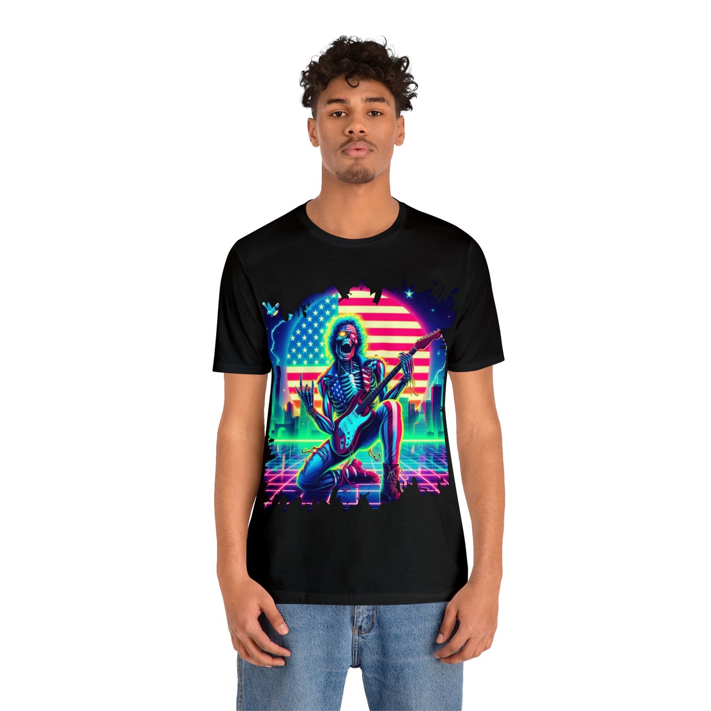 Retro Rock America Unisex Jersey Short Sleeve Tee