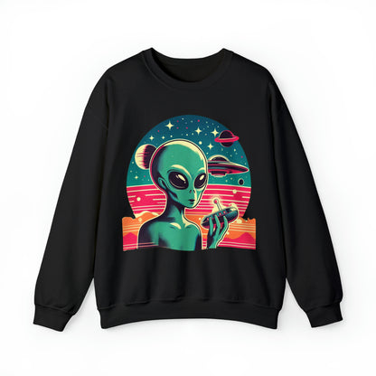 Retro Vibes Alien Unisex Heavy Blend™ Crewneck Sweatshirt Gildan