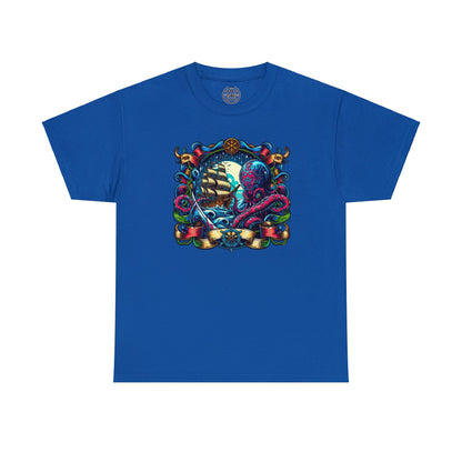 Pirate X Kraken No2 Nautical Unisex Heavy Cotton Tee