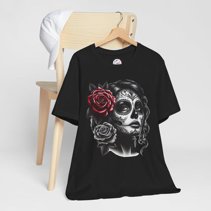 La Catrina Day of the Dead - Bella Canvas 3001 Ring Spun Cotton Tee Shirt