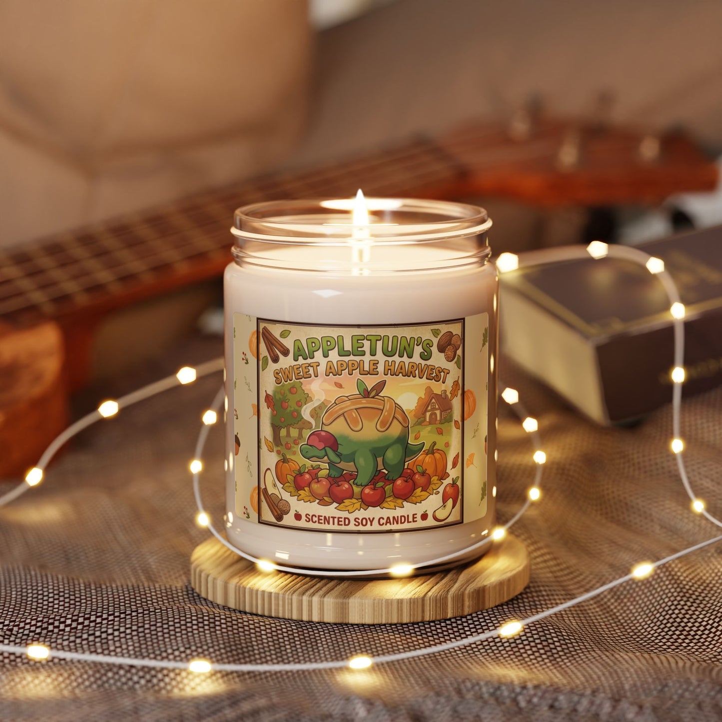 Appletun Sweet Apple Harvest Scented Soy Candle — 9 oz Autumn Apple Pie Fragrance