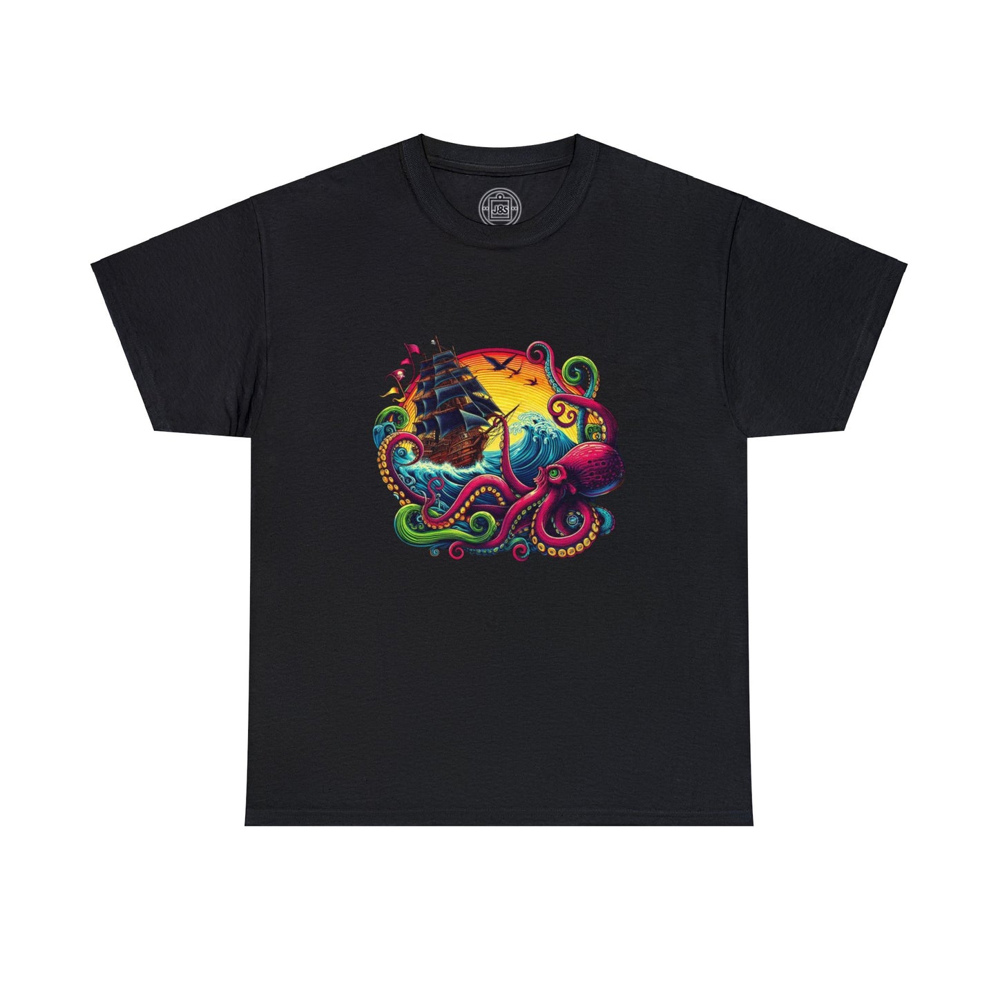 Pirate x Kraken Sea Ocean Unisex Heavy Cotton Tee