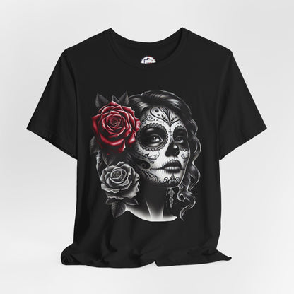 La Catrina Day of the Dead - Bella Canvas 3001 Ring Spun Cotton Tee Shirt