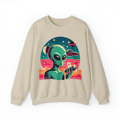 Retro Vibes Alien Unisex Heavy Blend™ Crewneck Sweatshirt Gildan