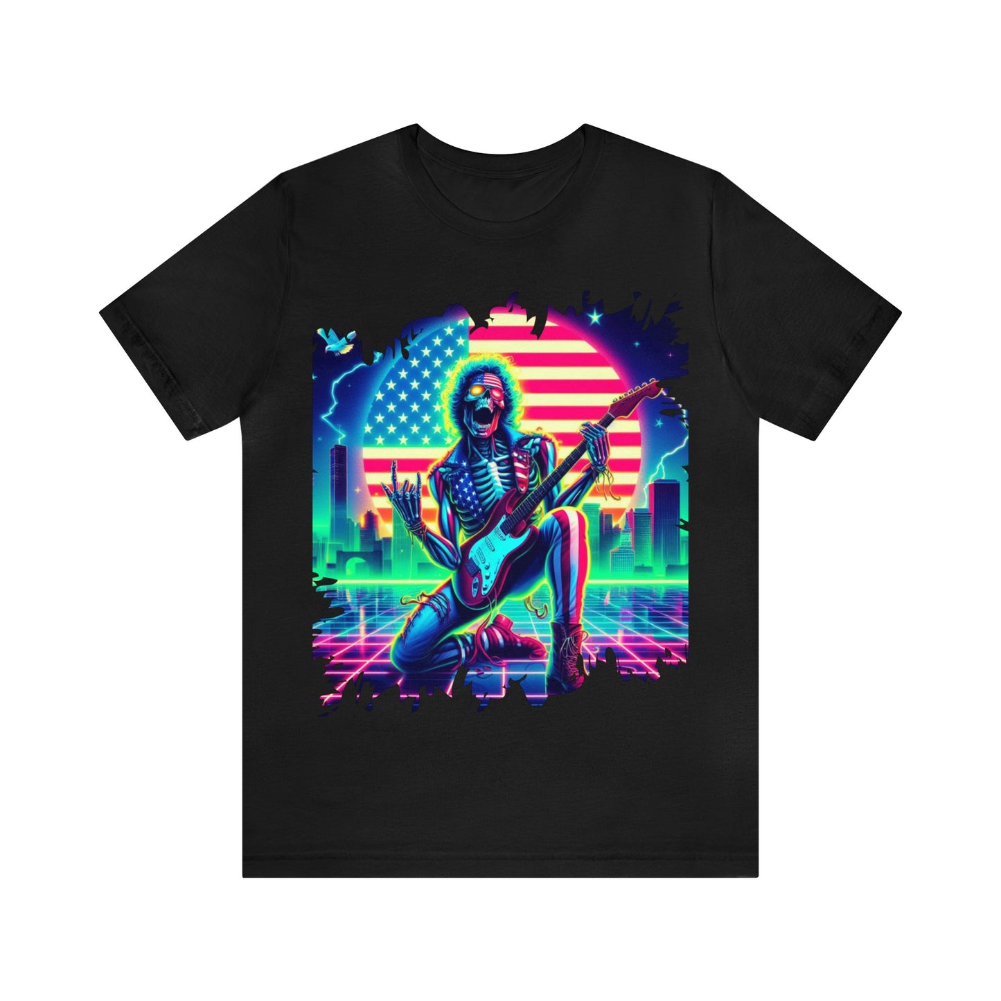 Retro Rock America Unisex Jersey Short Sleeve Tee