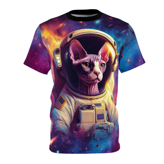 Space Sphynx Cat Unisex Cut & Sew Tee (AOP)