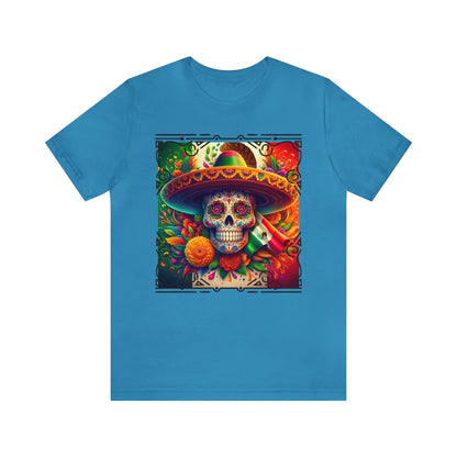 Sugar Skull & Sombrero Unisex Jersey Short Sleeve Tee