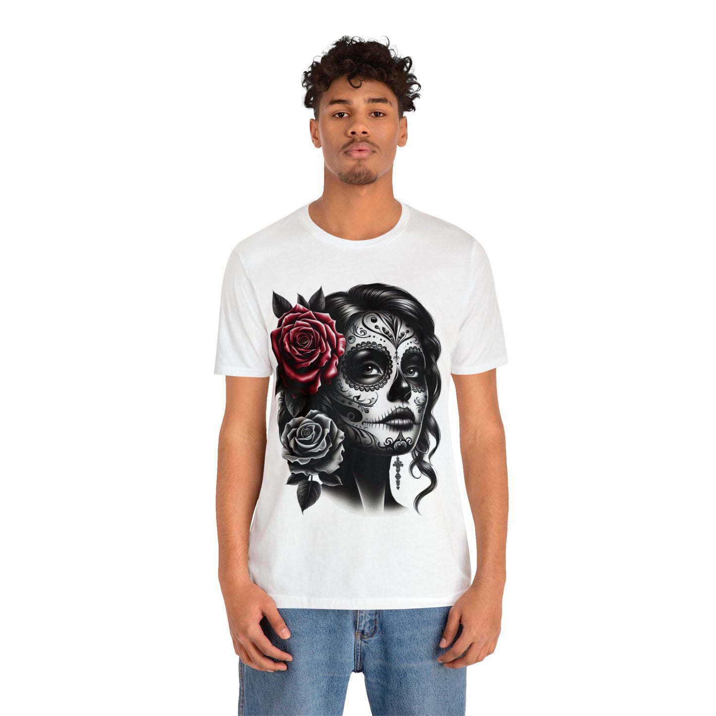 Sugar Skull Rose Unisex Jersey Short Sleeve Tee