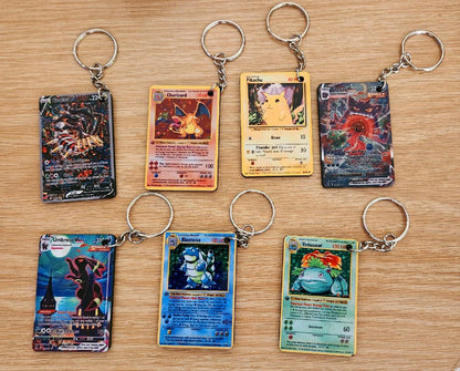 pokemon card keychain holder Mini Pokemon Card Keychain – J&S
