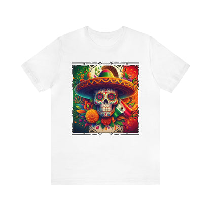 Sugar Skull & Sombrero Unisex Jersey Short Sleeve Tee