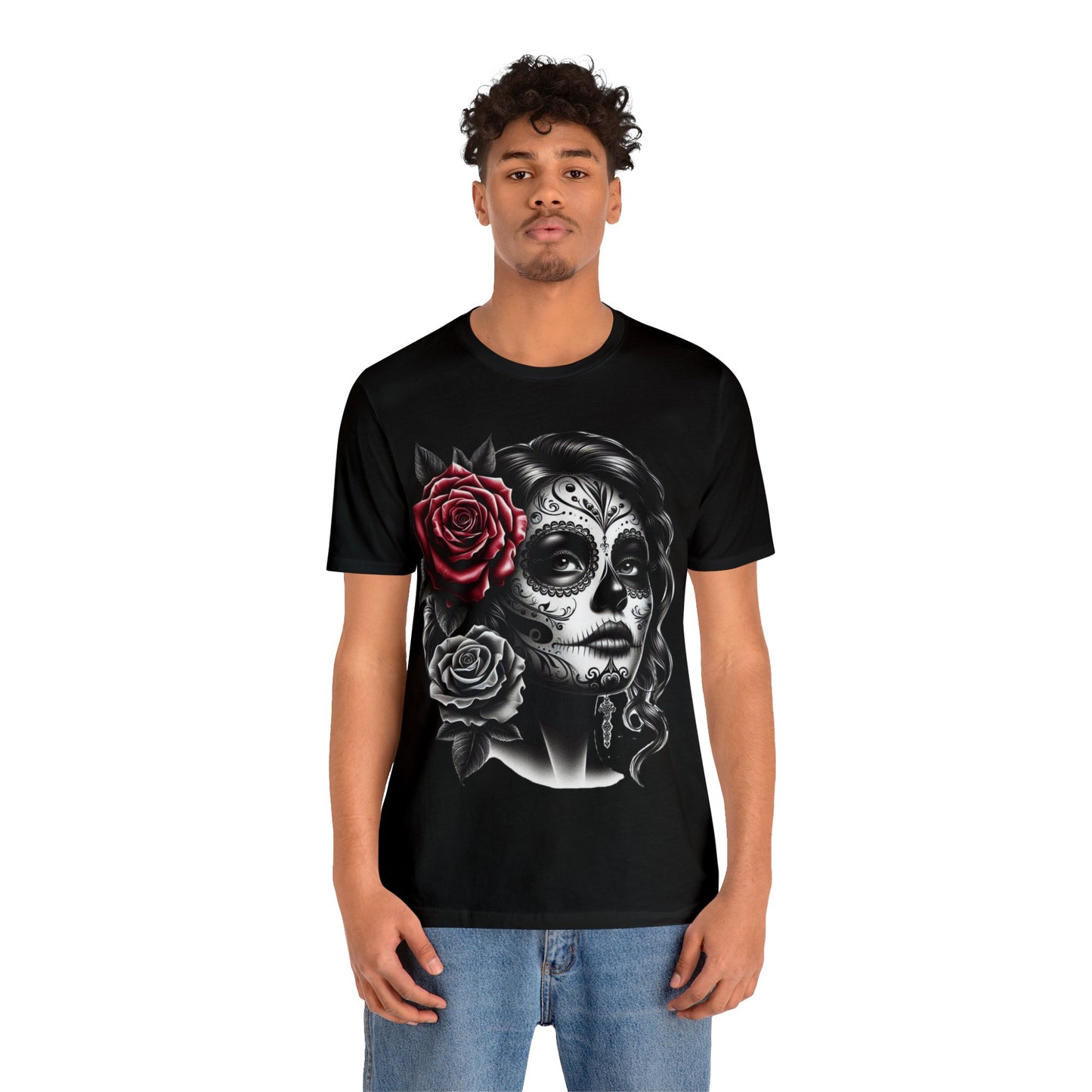 Sugar Skull Rose Unisex Jersey Short Sleeve Tee