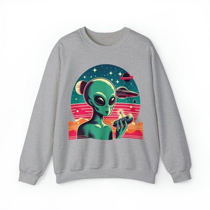 Retro Vibes Alien Unisex Heavy Blend™ Crewneck Sweatshirt Gildan