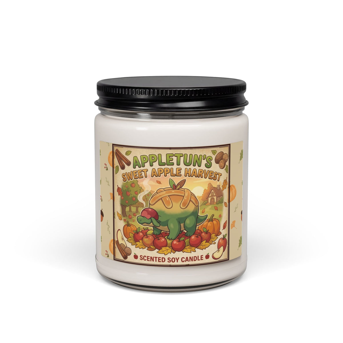 Appletun Sweet Apple Harvest Scented Soy Candle — 9 oz Autumn Apple Pie Fragrance