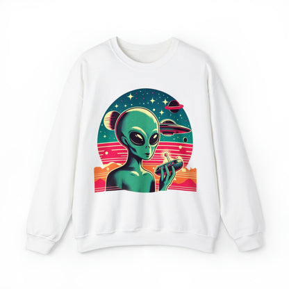 Retro Vibes Alien Unisex Heavy Blend™ Crewneck Sweatshirt Gildan