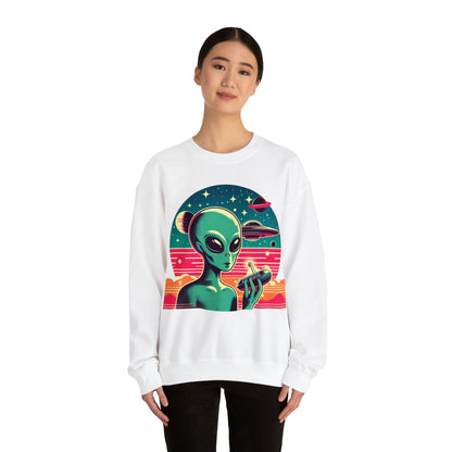 Retro Vibes Alien Unisex Heavy Blend™ Crewneck Sweatshirt Gildan