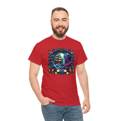 Pirate X Kraken No2 Nautical Unisex Heavy Cotton Tee