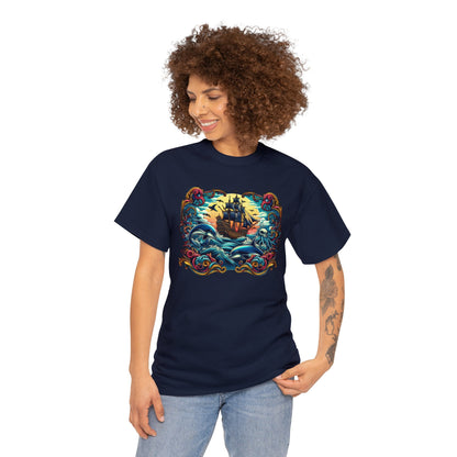 Pirate X Dolphin Nautical Unisex Heavy Cotton Tee