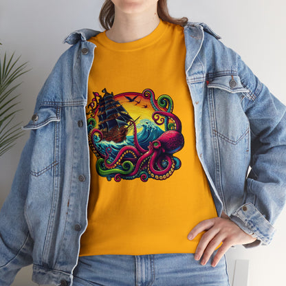 Pirate x Kraken Sea Ocean Unisex Heavy Cotton Tee