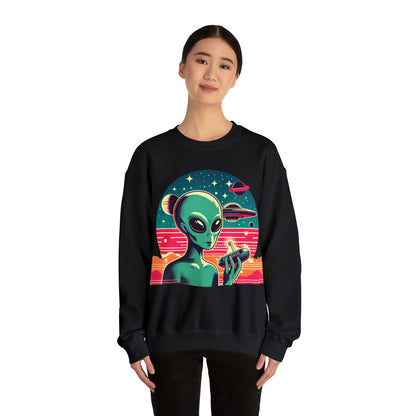 Retro Vibes Alien Unisex Heavy Blend™ Crewneck Sweatshirt Gildan