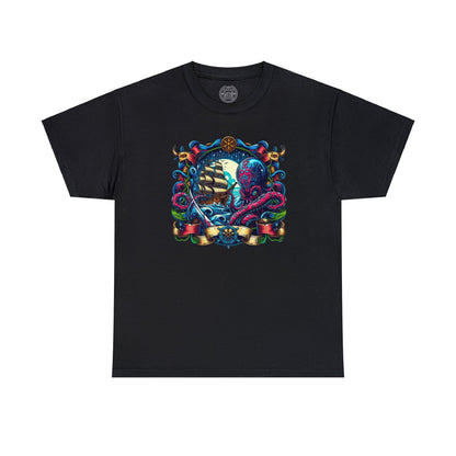 Pirate X Kraken No2 Nautical Unisex Heavy Cotton Tee